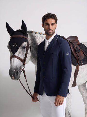 Man wearing VEL DE REIS MEN's NAVY SHOW JACKET